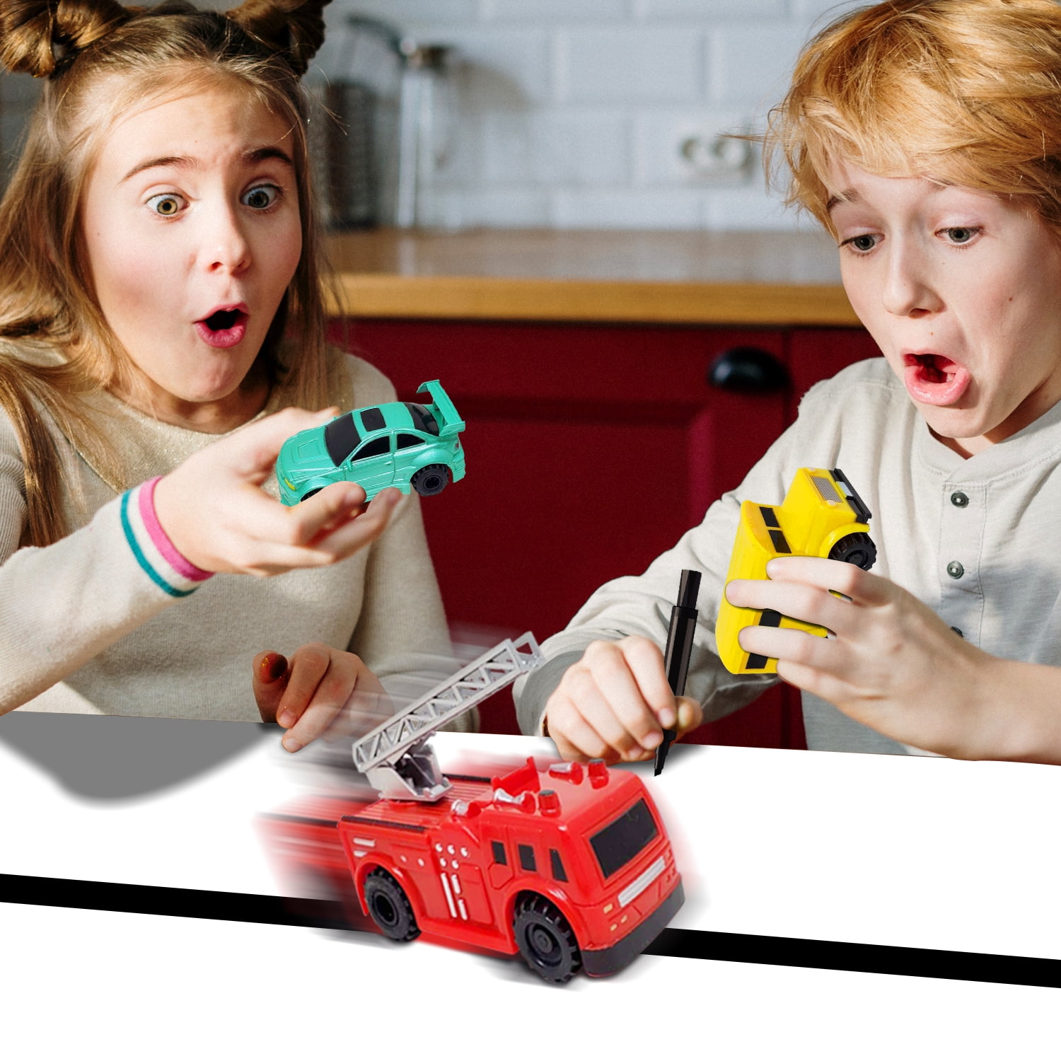 Nylea Magic Inductive Red Truck Toy for Kids Follows Black Line with Magic Pen Walmart