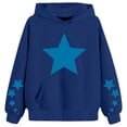 thumbnail image 3 of Kiijoy Girl's Hoodie Star Print Lined Loose Pullover Sweatshirt, Blue, Sizes 2-13, 3 of 3