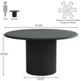 thumbnail image 2 of Finmind 47" Round Dining Table for 4, Farmhouse Kitchen Table with Metal Base, Modern Small Dinner Table for Dining Room, Kitchen, Chairs Not Included, Black, 2 of 7