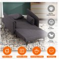 thumbnail image 4 of MOONMISS Linen Upholstered Convertible Single Sleeper Armchair for Living Room-Dark Gray, 4 of 5