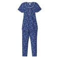 thumbnail image 6 of Aria Women’s Knit Flutter Sleeve Scoop Neck Henley Top and Cropped Pant Sleepwear Pajama Set, Sizes up to 5X, 6 of 7