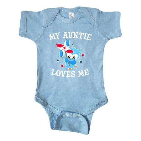 

Inktastic My Auntie Loves Me with Owl Gift Baby Boy or Baby Girl Bodysuit