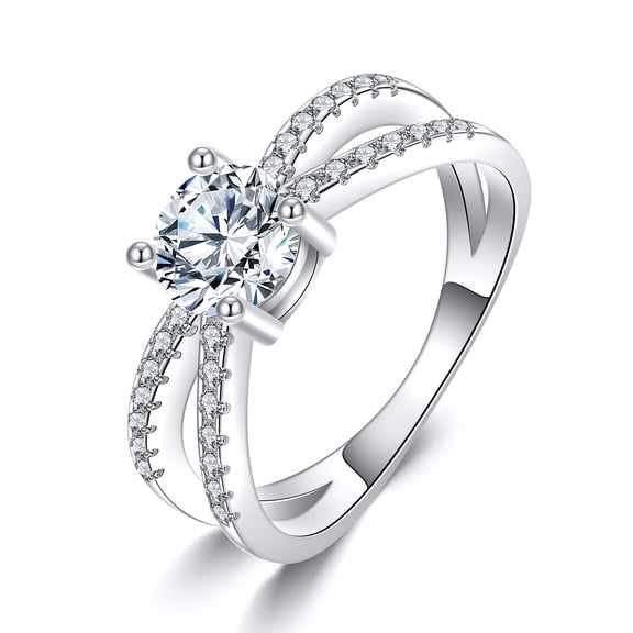 Moissanite Wedding Ring Sterling Silver Eternal Ring 1ct Lab Diamond Finger Ring Jewelry Gifts for Women