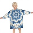 thumbnail image 3 of Indigo Tie Dye Star Blanket Hoodies for Kids 6-13YR Oversize Wearable Blanket Hoodies for Boys Girls Teens, 3 of 7