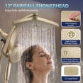 thumbnail image 4 of KESTE Rainfall Shower Head Combo, 12 Inch High Pressure Rain Showerheads with 9 Modes Handheld Shower Head, Magnetic Docking, Removable Dual Shower Heads with 60’’ Hose, Gold, 4 of 9