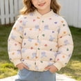 thumbnail image 3 of ITSAME Toddler Girls Puffer Jacket Lightweight Snap Button Quilted Cute Print Winter Warm Coat Pink Size 3T, 3 of 7