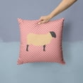 thumbnail image 2 of Carolines Treasures BB7972PW1414 Suffolk Sheep Pink Check Fabric Decorative Pillow, 14 x 14 in., 2 of 4