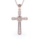 thumbnail image 1 of Collar con Colgante de Cruz JeenMata de diamantes, 4 corazones de 0,25 TCW, baño de oro rosa de 18 K sobre plata, 1 of 4