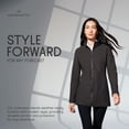 thumbnail image 6 of MERCER+METTLE Women's Faille Soft Shell | Business Casual Jacket, Water Resistant, Lightweight, Two Way Zipper - Deep Black L, 6 of 7
