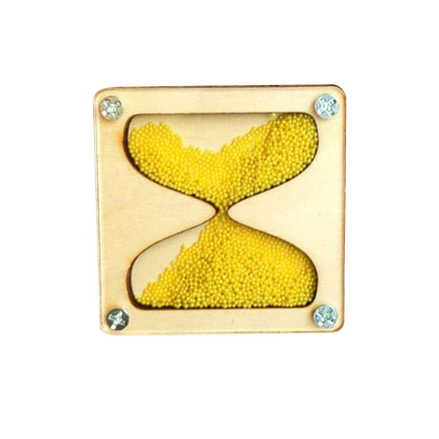 Accesorio de tablero ocupado de reloj de arena de madera educativo temprano para niños pequeños Amarillo Zulema tablero ocupado