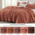 thumbnail image 5 of Chezmoi Collection Corduroy King Quilt Set Terracotta, 3-Piece Luxury Soft Cross Stitch Polyester Corduory Lightweight Bedspread, 1 Quilt 106 in x 94 in and 2 Pillow Shams 20 in x 36 in, 5 of 9