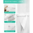 thumbnail image 3 of No Hook Shower Curtain with Snap in Liner, Abstract White and Gray Marble with Golden Line Hotel Shower Curtains for Bathroom, Washable Shower Curtain Liner Set with Mesh Top Window, 72"x96", 3 of 6