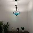 thumbnail image 3 of Tiffany Pendant Lights Ceiling Light Green Brown Stained Glass LED Bulbs Included for Dining Room Living Room Bedroom 16"W*16"D*60"H, 3 of 8