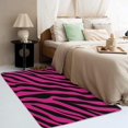 thumbnail image 3 of Stripe Rugs for Living Room Bedroom Entryway - Zebra Print Rug 2x3 - Pink Black Carpet for Home Decor - Washable Non Slip Patterned Indoor Small Area Rug - Soft & Low Pile (ZN&304), 3 of 7