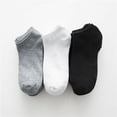 thumbnail image 5 of Calcetines náuticos para hombre, calcetines invisibles de boca baja para niños, calcetines deportivos de color liso en blanco y negro y gris, primavera, verano y otoño, 5 of 5