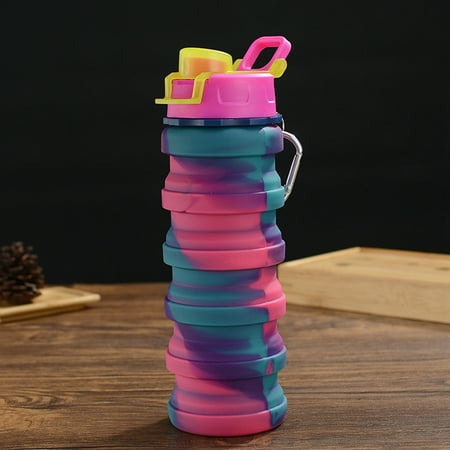 

KABOER Silicone Folding Water Cup Outdoor Sports Portable Kettle Cycling Sports Large Capacity Portable Kettle