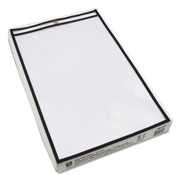 C-Line Stitched Dual Pocket Shop Ticket Holder - Clear, 9"x12" With Hanging Strap (15 Per Box)