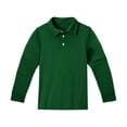 thumbnail image 4 of Lumtrix Girls Polo Shirts Long Sleeve Casual School Uniform Collared Button Down Cotton Tops Work T ShirtArmy Green 110, 4 of 5