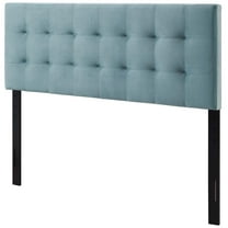 Contemporary Modern Urban Designer Bedroom Full Size Tufted Headboard, Velvet Fabric, Light Blue