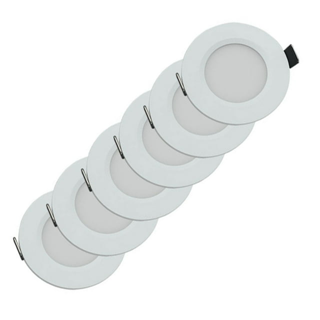Baohd Ensemble de 6 Pcs 6 Pack Lumière de Rondelle de VR Lumière de Rondelle de VR Lumière RV Plafonnier Encastré 12V Lumières de VR Intérieur Blanc+blanc Chaud