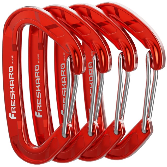 Mosqueton FresKaro D Shape Aluminio 7075 15kN para Camping y Hamacas
