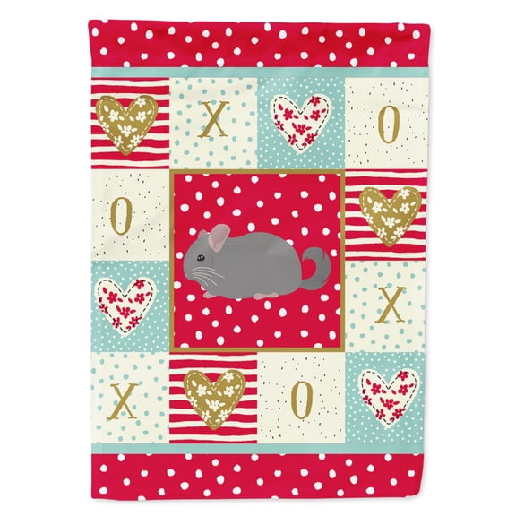 Carolines Treasures CK5418CHF Agouti Chinchilla Love Flag Canvas House Size Large multicolor