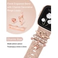 thumbnail image 6 of TOYOUTHS Floral Engraved Band with Charms Compatible with Fitbit Versa 2/Fitbit Versa/Versa Lite Bands Women,Bling Decorative Ring Loop Soft Silicone Flower Fancy Strap for Versa 2 Watch(with Band), 6 of 7