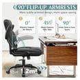 thumbnail image 4 of Leather Office Chair, PU Home Computer Desk Chairs with Ergonomic Back Support, 360°Swivel Free，Small Gmaing Chair with Wheels and Adjustable Armrests, for Short People Use, Black MP245, 4 of 7