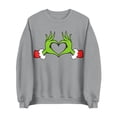 thumbnail image 3 of Chandail en Molleton Grinch pour Femmes Grande Taille Mode Décontractée Imprimé de Noël Manches Longues Col Rond Chandail Ample Chandails en Molleton Grinch Imprimé, P-3TG, 3 of 4