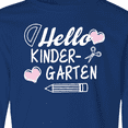 thumbnail image 4 of Inktastic Hello Kindergarten with Hearts and School Supplies Long Sleeve Youth T-Shirt, 4 of 5