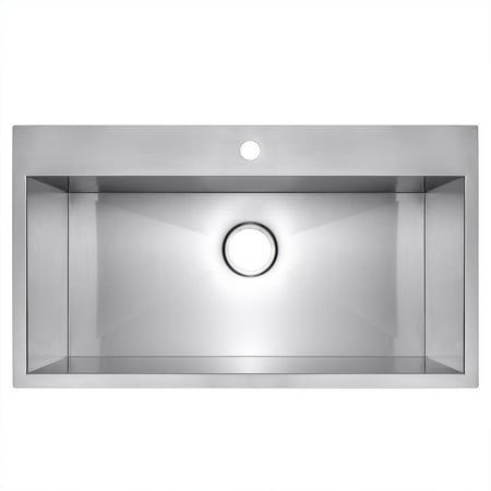 Akdy 33 X 22 9 Top Mount Handmade Stainless Steel Single Bowl