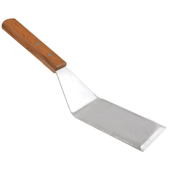 Unique Bargains Wood Handle Silver Tone Stainless Steel Smooth Wide Spatula 11.2 Inch