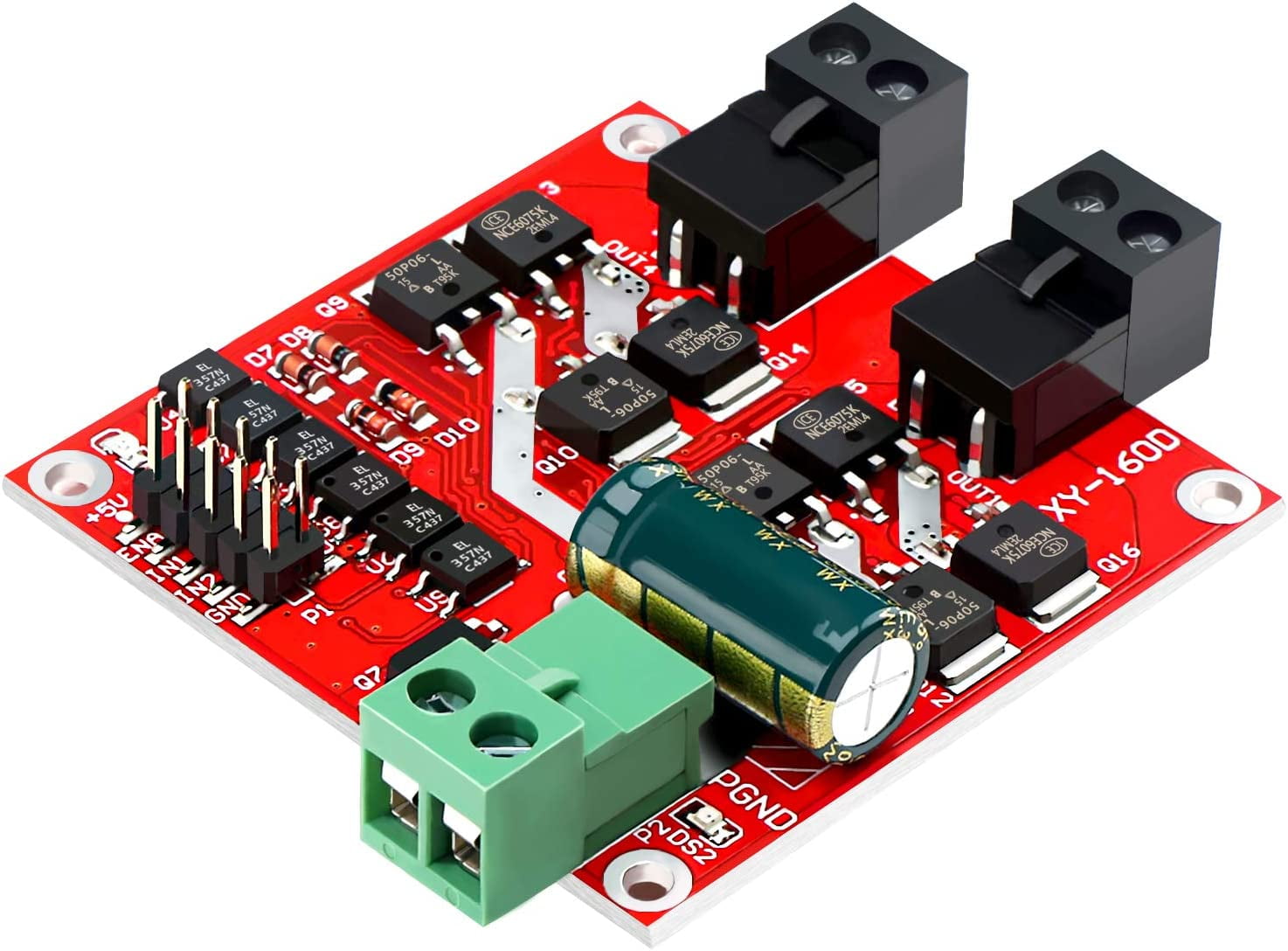 Motor Driver, L298N Dual H Bridge Motor Speed Controller DC 6.5V27V 7A Motor Regulator Board