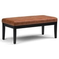thumbnail image 6 of Lacey 41 inch Wide Contemporary Rectangle Tufted Ottoman Bench in Distressed Saddle Brown Vegan Leather, 6 of 10
