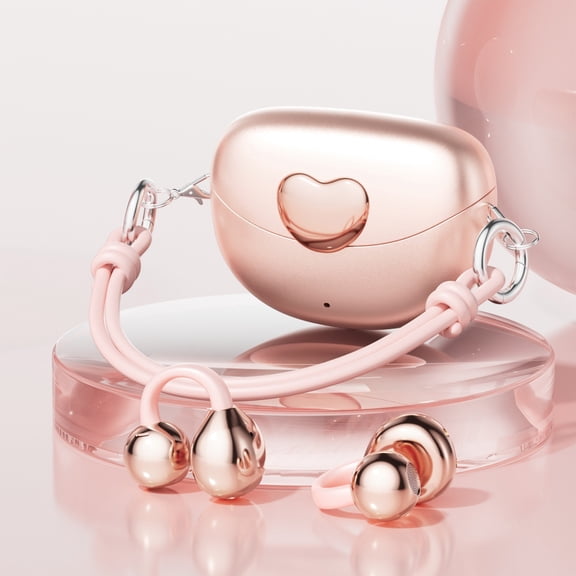 Yarino Wireless Earbuds, Long Battery Life with Charging Case, Sweatproof Sports Earbuds, Comfort Fit, Noise Cancelling Mic for Calls, Stereo Sound, Pink