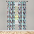 thumbnail image 4 of Ambesonne Turtle Window Curtains, Animals Ethnic, Each 28" W x 84" L, Multicolor Pale Blue, 4 of 4