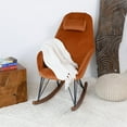 thumbnail image 5 of Jayce Mid Century Modern Indoor Nursery Velvet Rocking Chairs in Orange, 5 of 7