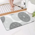 thumbnail image 4 of Gray Floral and Petal Pattern Bathroom Rugs Mat,Non Slip Microfiber Bathroom Rug,Rubber Backing,Soft Bathroom Mats for Bathroom Floor,Tub and Shower,17x30in(43x75cm), 4 of 5