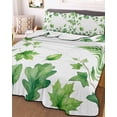 thumbnail image 3 of Quilts King Size Bedding Set, Green Botanical Lightweight Quilted Comforter, Spring Ivy Ferns Leaves Plants Soft Reversible Bedspread Coverlet with Pillow Covers for All Season, 96" x 106", 3 of 7