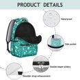 thumbnail image 4 of Alien UFO Teal Pattern Backpack for School, Cute School Bag with Adjustable Shoulder Straps and Padded Back, 15.3"x11"x7.1", 4 of 5
