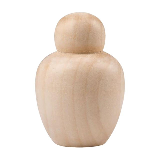 Muñecas de clavija de madera con formas de personas sin terminar Muñeca de clavija de madera natural en blanco Lisa para 68 mm x 46 mm