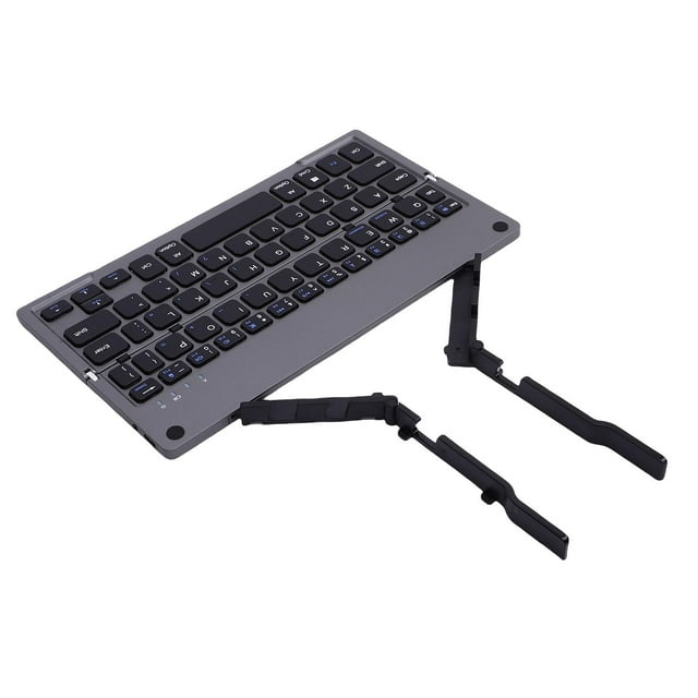 Foldable Keyboard, Portable Foldable Travel Keyboard Ergonomic 60 Key, Matte Touch Buttons, Rechargeable Stand for IOS for for