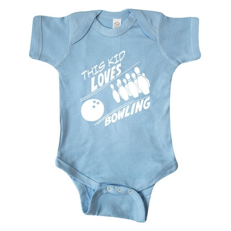 

Inktastic This Kid Loves Bowling Gift Baby Boy or Baby Girl Bodysuit