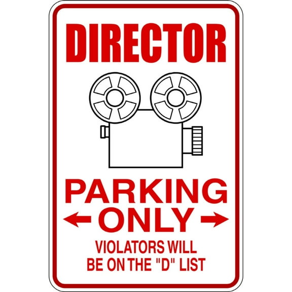 Director -Parking Signs - Picture Art - Peel & Stick Vinyl Wall Decal Sticker Size : 9  Inches X  18  Inches
