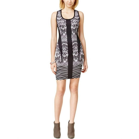Rampage Womens Juniors Printed Bodycon Tank Dress