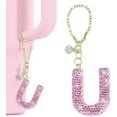 thumbnail image 1 of 1 pieza de accesorios con dijes de letras AZ Shine para llavero de coche con identificación inicial de Stanley Cup, 1 of 6