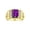 Amethyst, variant on Men's Rings Yellow Gold Plated Silver Designer Style 10X8MM Emerald Cut Shape Gemstone & Diamonds Emerald May Birthstone Rings For Men Size 8