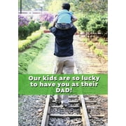 RSVP Father and Child Walking on Train Tracks Humorous : Funny Father's Day Card for Husband
