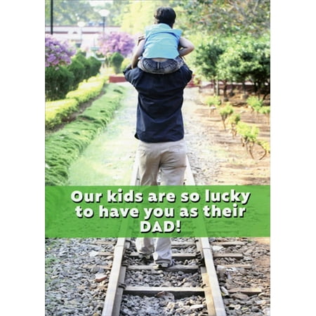 RSVP Father and Child Walking on Train Tracks Humorous : Funny Father's Day Card for Husband