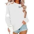 thumbnail image 4 of FAVIPT Women's Cute St Patricks Sweatshirt Lucky Shamrock Printed Shirts Long Sleeve Crew Neck Casual Pullover Tops White,M, 4 of 7